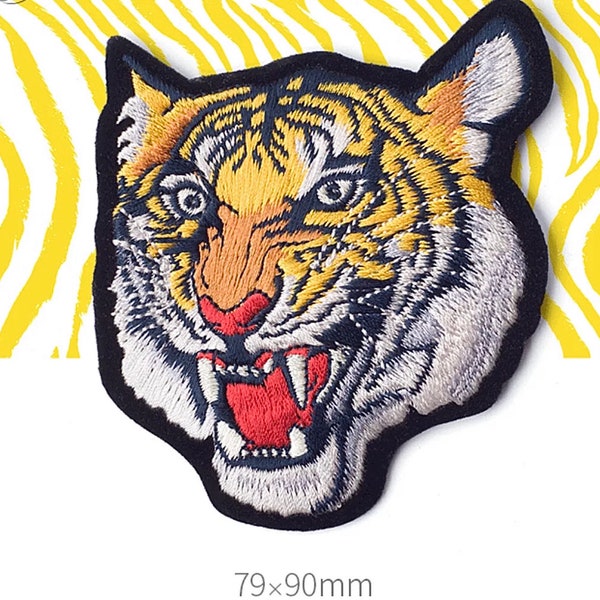 Fierce Tiger Embroidered Iron-on Patch/Animal Patch/Embroidered Badge/Decorative Patch/Animal Lover Gift/Cute Patch/Gift