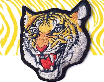 Fierce Tiger Embroidered Iron-on Patch/Animal Patch/Embroidered Badge/Decorative Patch/Animal Lover Gift/Cute Patch/Gift