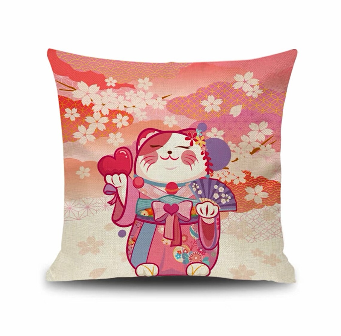 Retro Japanese Cushion Cover/45cm45cm Square Cushion Etsy UK
