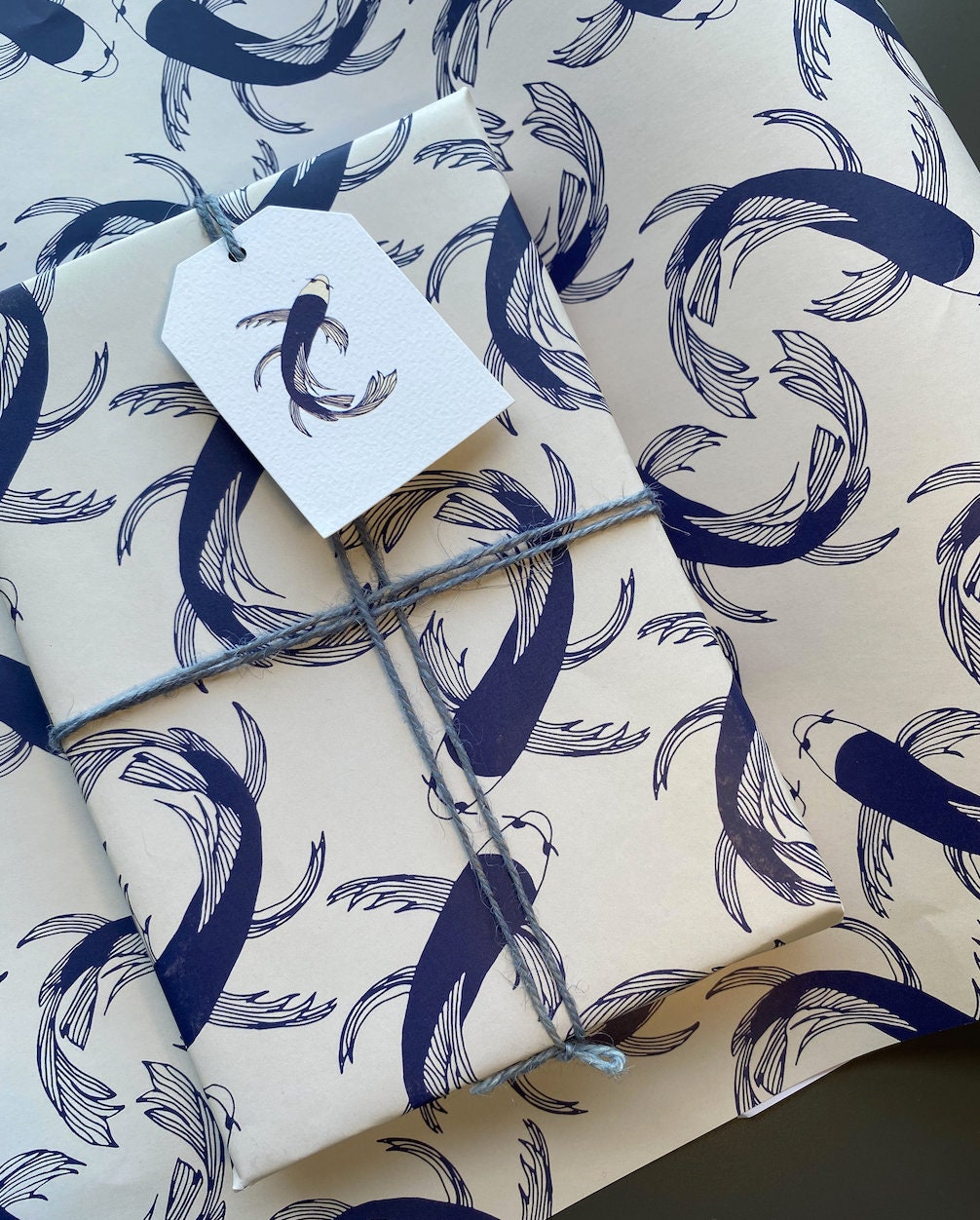 Chinese Koi Fish Print Gift Wrap Including Free Gift | Etsy UK