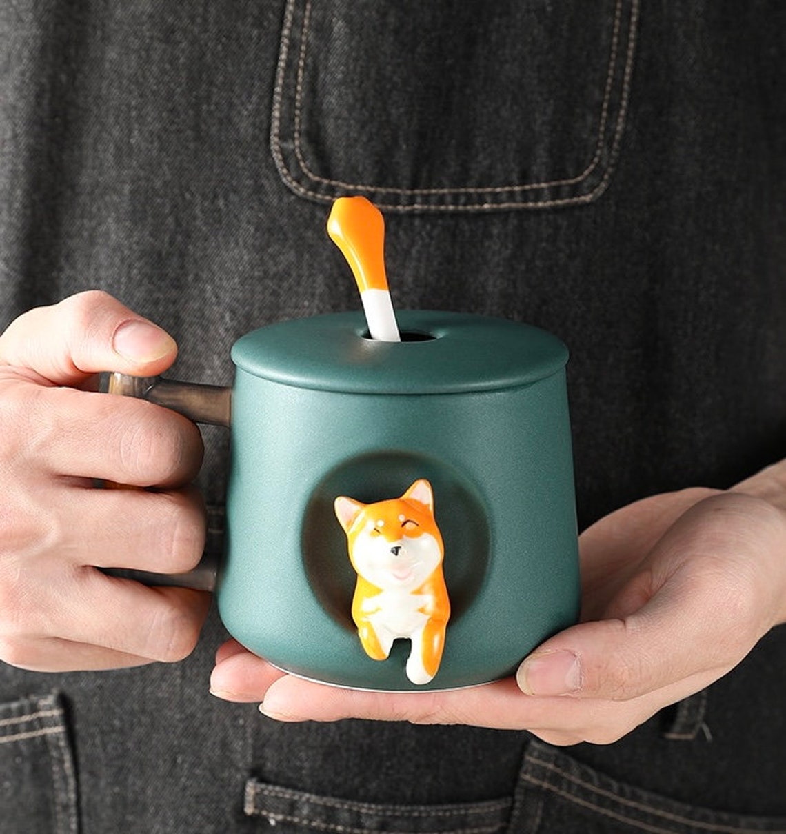 Ceramic Shiba Inu Mug/Pet Lover's Mug/Adorable Animal image 4