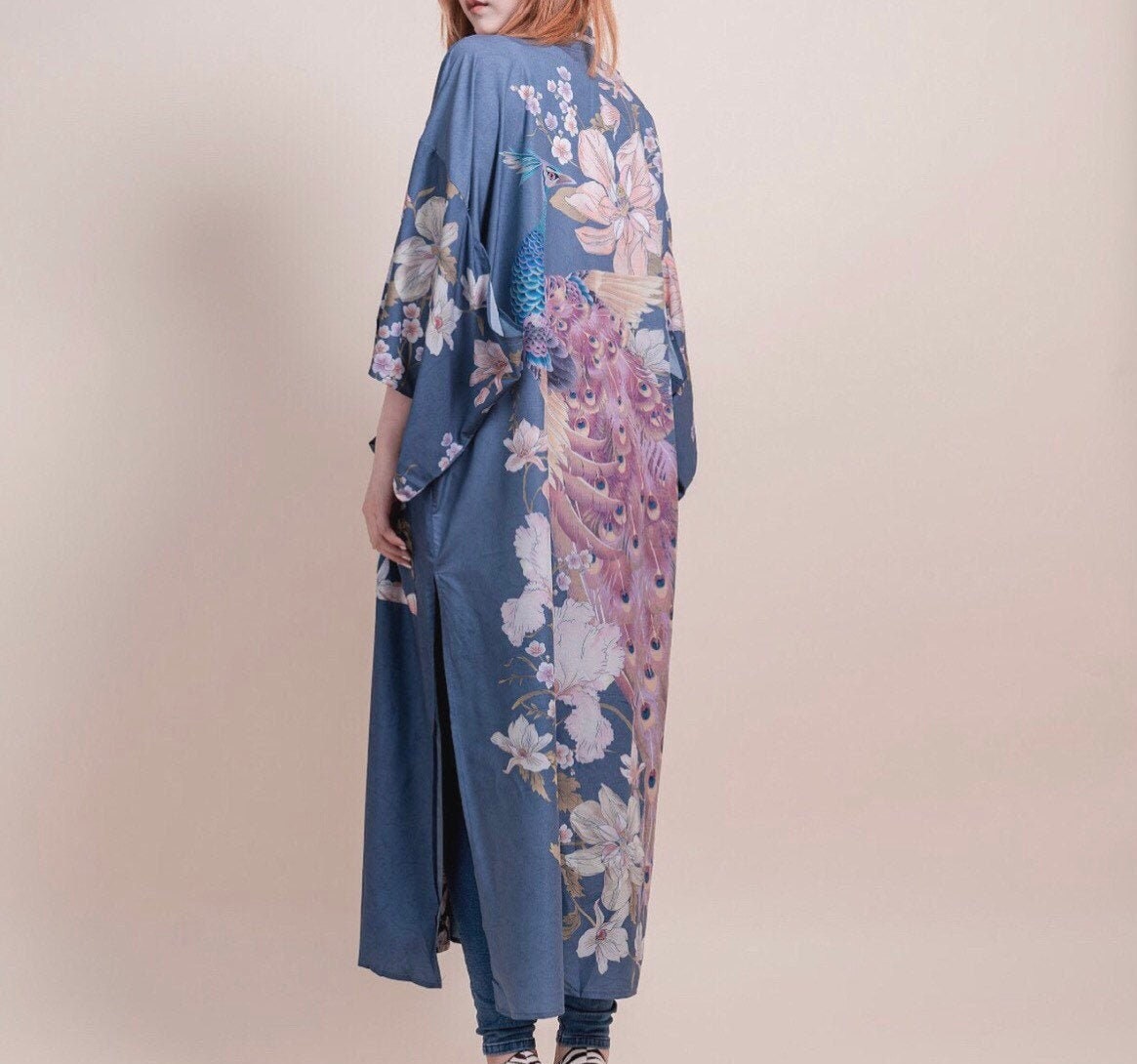 sari stof kimono jas Beachwear Dress Nachtjas Indiase Vintage Zijde Sari gewaad Nightdress Kimono Badjas kimono bruids kimono jurk Kleding Dameskleding Pyjamas & Badjassen Jurken 