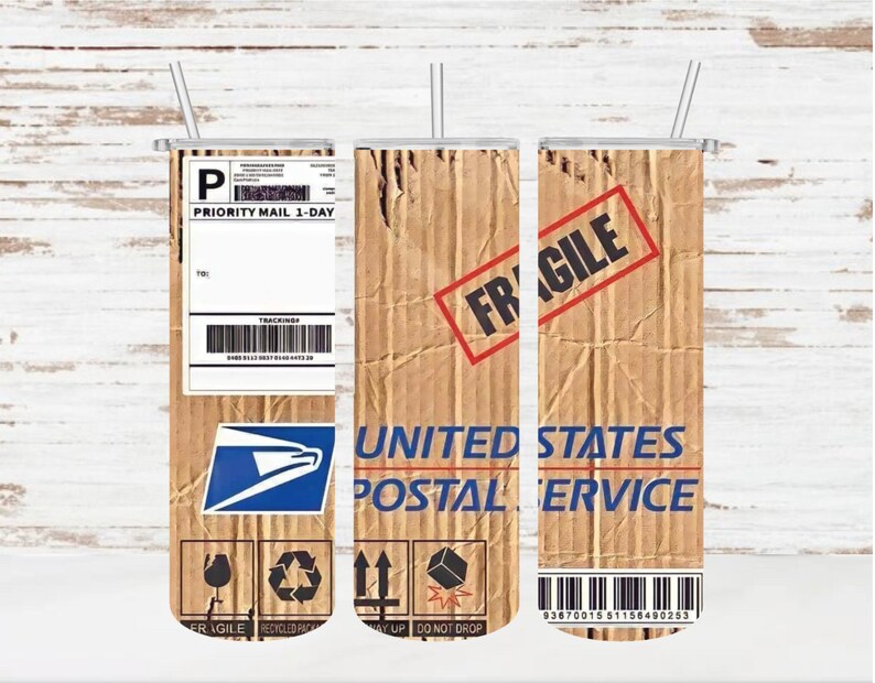 20 Oz. USPS Packaging Skinny Tumbler Wrap PNG 9.3 X Etsy