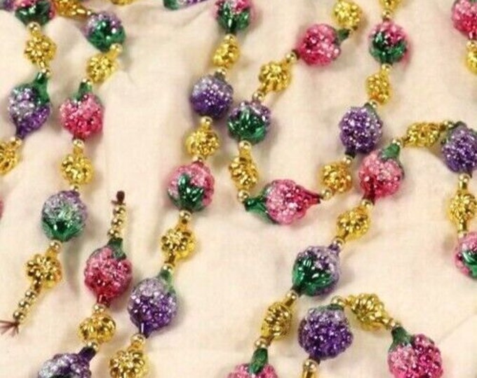 Mercury Glass Christmas Garland 19 FT or 231 Purple, Pink Berry & Gold