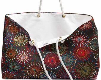 Chiyogami Fireworks Oversize Tote Bag