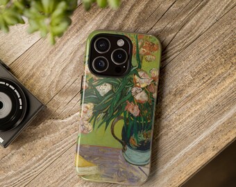 iPhone Case, Van Gogh Oleanders-1888, Tough Phone Cover, Protective Case, Art Lover Gift, Floral Design Case