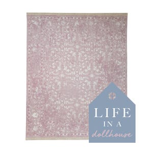 Anne Dollhouse Rug in Vintage Rose Miniature 1:12 Scale