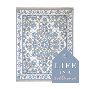 Bluebell Dollhouse Rug in Blue Multi Miniature 1:12 Scale