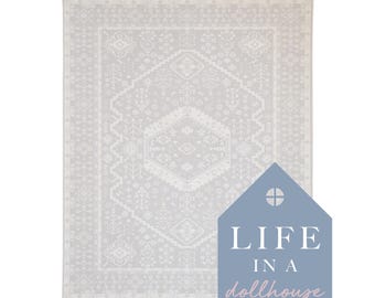 Modern Moody Light Gray Miniature Dollhouse Rug 1:12 Scale