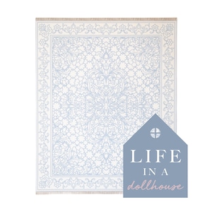 Kate Dollhouse Rug in Blue Miniature 1:12 Scale