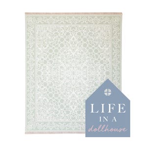 Sophia Rug in Light Green for Dollhouse Miniature 1:12 Scale