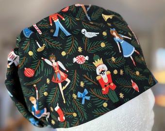 Nutcracker Christmas Scrub Cap, Rifle Paper Co. Cotton Surgical Hat