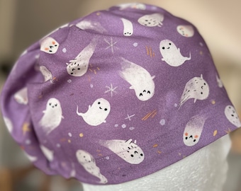 Gorro quirúrgico de Halloween, gorro quirúrgico para mujer, calabazas fantasmas