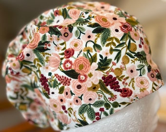 Scrub hat, Scrub cap, Surgical cap, PPE. Floral