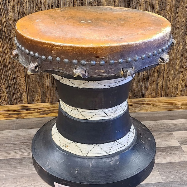 Vintage African Drum Table Local Pick Up