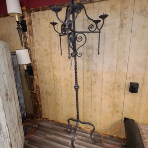 Hand Forged Wrought Iron Floor Candelabra (97&quot; tall x 32&quot; wide) Local Pick Up