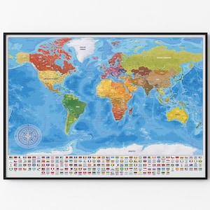 Blue World Map - Etsy Blue World Map - Etsy
