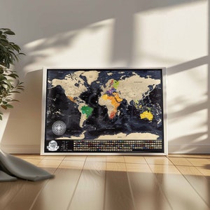 Carte Italie à Gratter 60x40cm - Poster De Voyage Interactif - Kit Complet Avec Grattoir