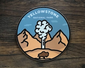 Yellowstone National Park Sticker | water bottle Vinyl Weatherproof Decal laptop