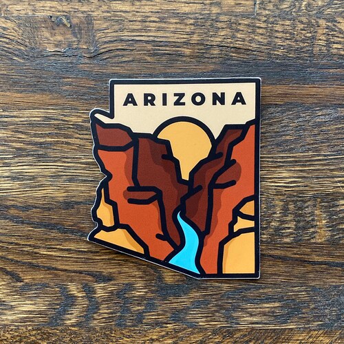 Arizona Stamp Vinyl Sticker - Zinnia Sky Studio