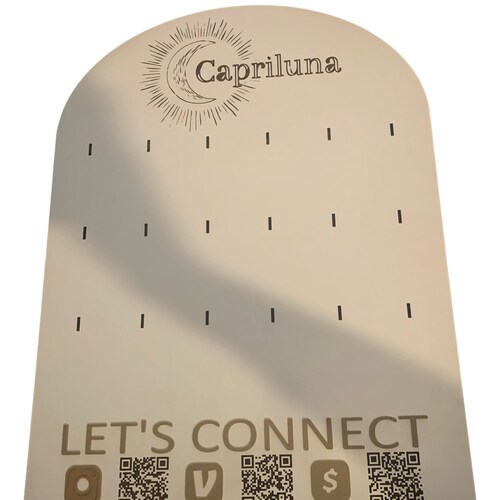 Personalized Earring Display shops with QR Codes for Craft Fairs Vendor Events Store Displays Popups Peg Hook