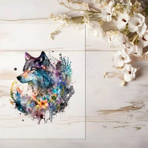 Bügelbild - Aquarell Wolf #006