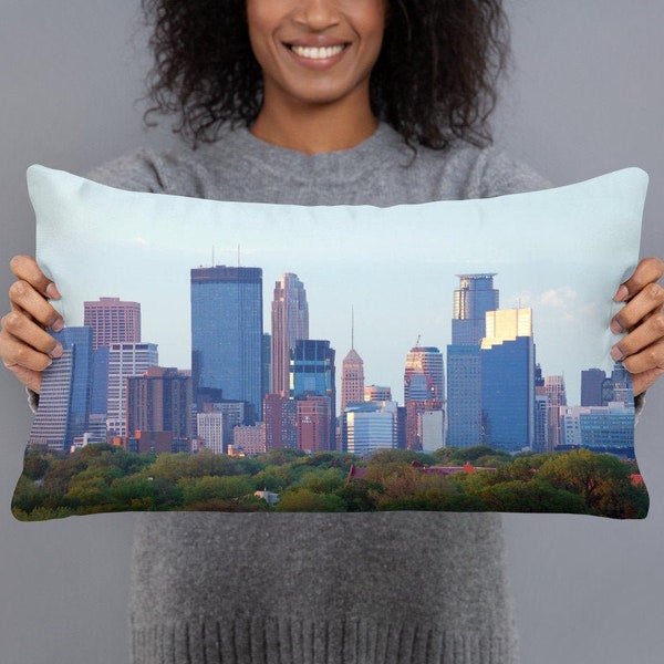 Minneapolis Skyline Throw Pillow, Gift for Friend, Housewarming Gift, New Home Gift, Skyline Art, Double Sided Minnesota Decorative Pillow