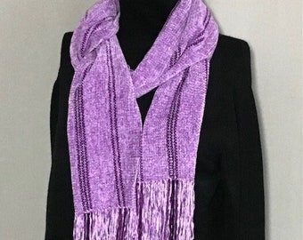 ACR1  Crocus Handwoven Rayon Chenille Scarf