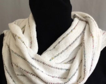 WH1 White Rayon Chenille Scarf