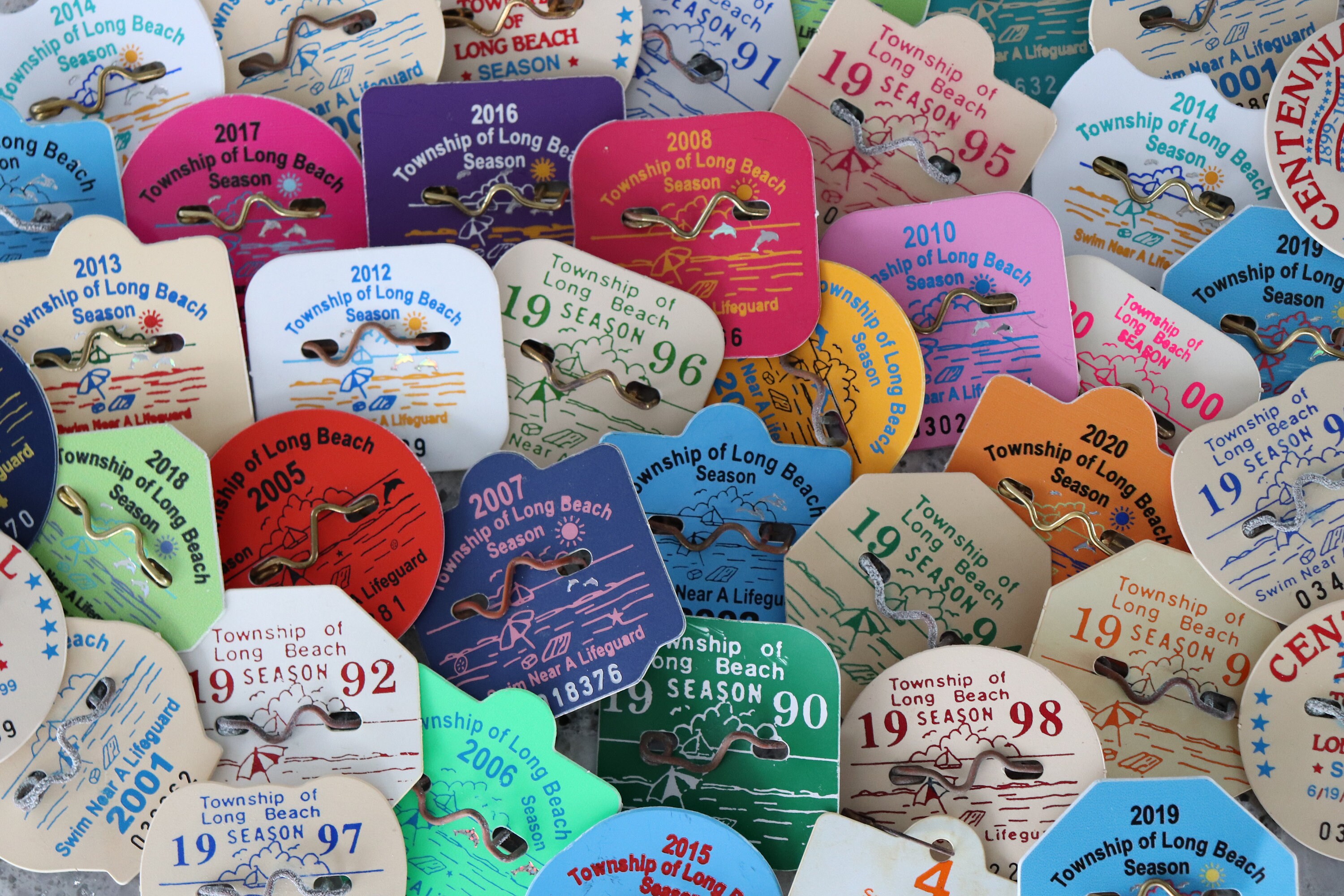 Beach Badge Collection Blank Greeting Card Long Beach Etsy