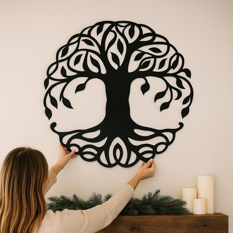 Metal Tree of Life Sign, Weatherproof Steel Wall Art image 2