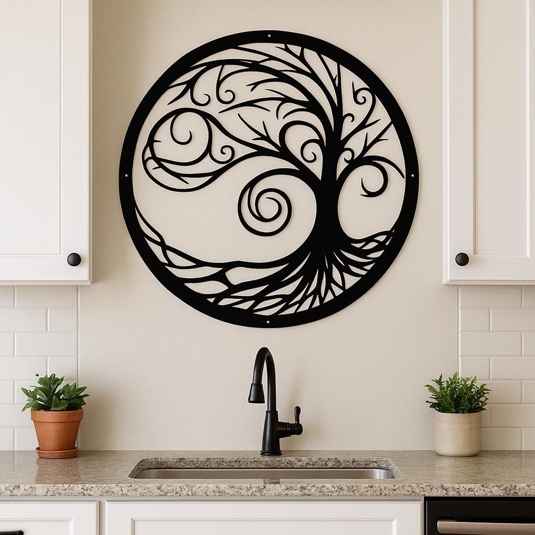 Tree of Life Metal Wall Art | Large Round Metal Wall Decor | Indoor ...