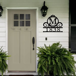 Circular,  Monogram, Address Sign, Decorative,  Metal Sign, Personalized, Wedding Gift, Housewarming Gift, Address, Weatherproof,