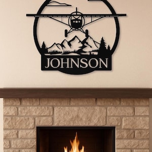 Personalized Airplane Metal Sign, Aviation Decor, Pilot Gift