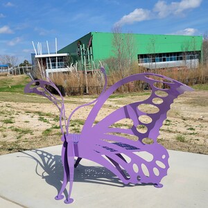 Butterfly Metal Bench | Garden Bench Outdoor | Memorial Bench | Laser ...