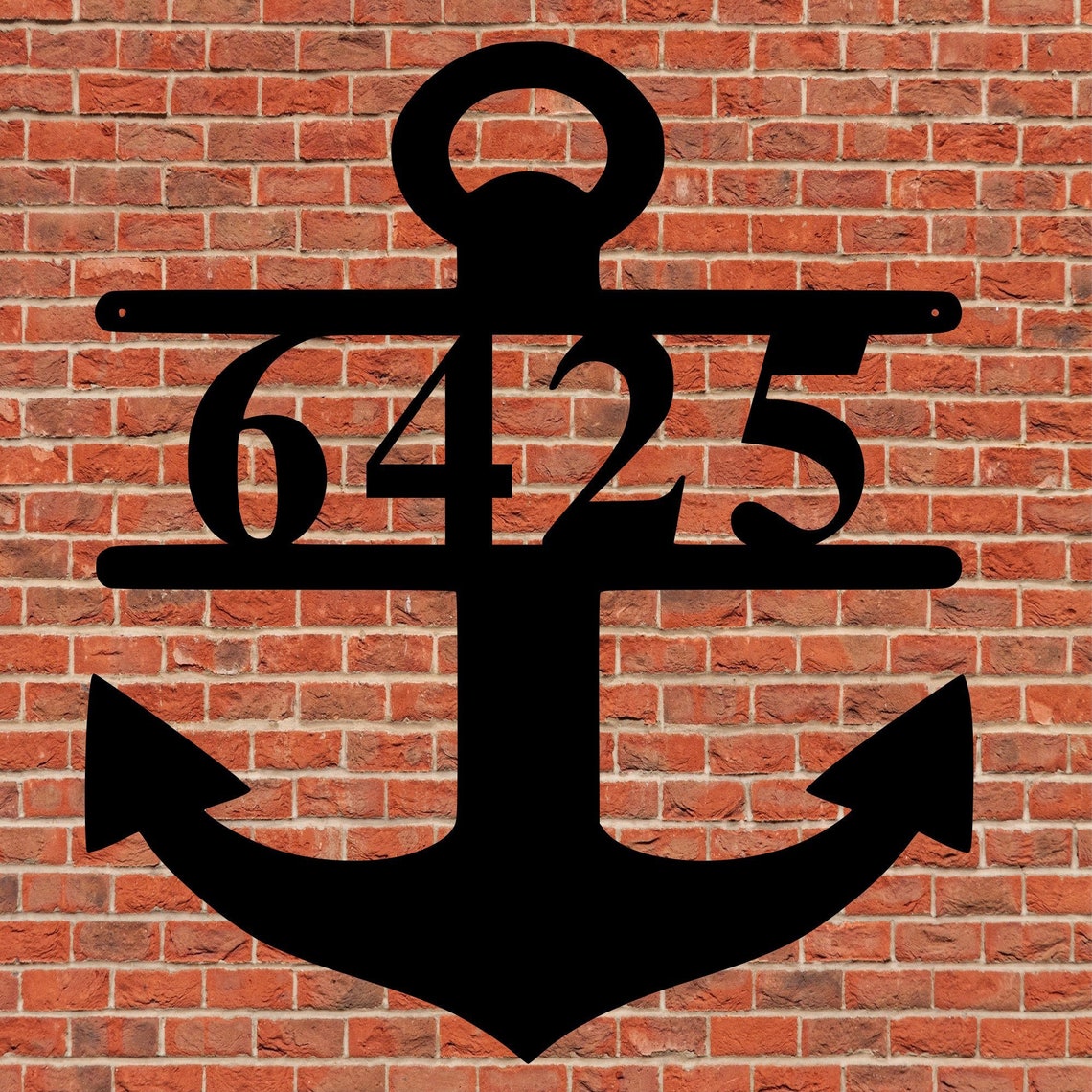 Address Sign Nautical Beach Metal Sign Personalized Etsy