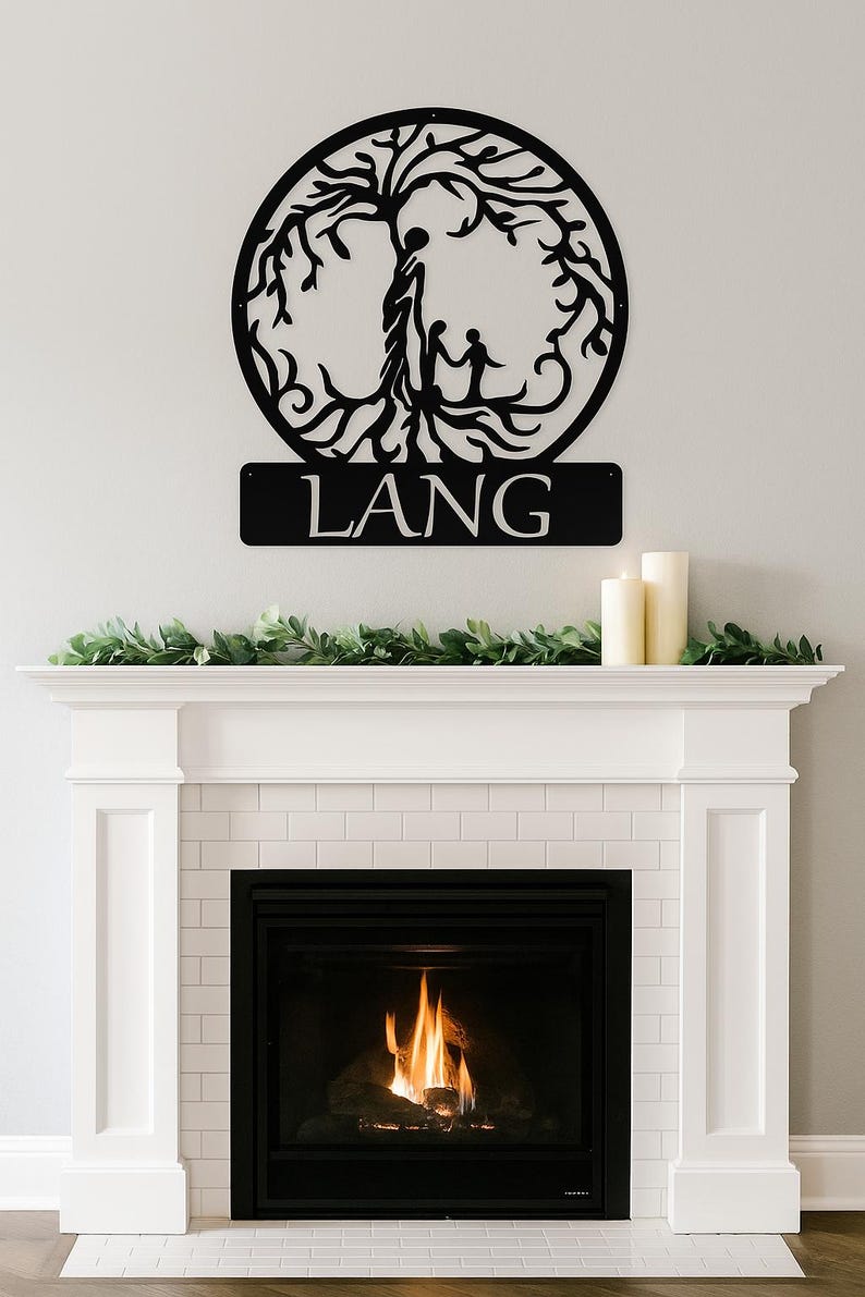 Custom Family Tree Metal Sign – Personalized Last Name Wall Decor - Etsy