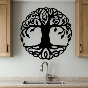 Metal Tree of Life Sign, Weatherproof Steel Wall Art image 3