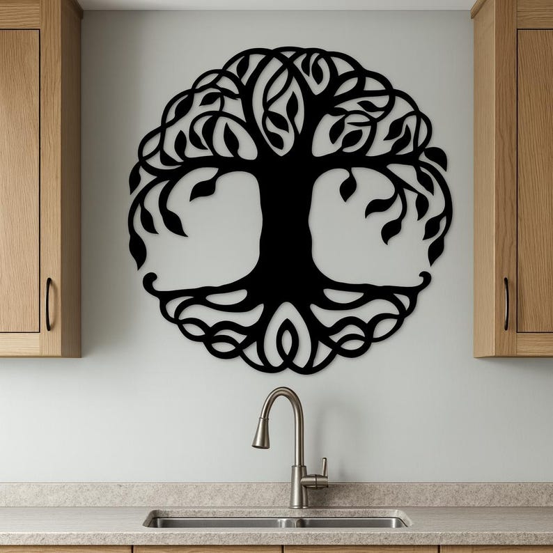 Metal Tree of Life Sign, Weatherproof Steel Wall Art image 3