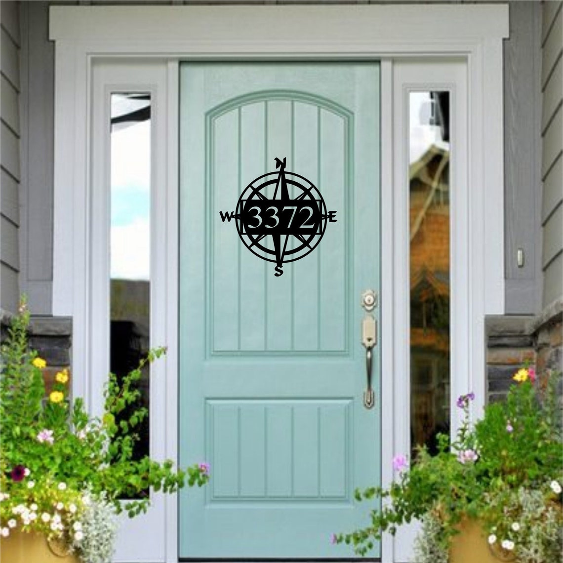Compass Nautical Address Sign Decorative Metal Sign Etsy