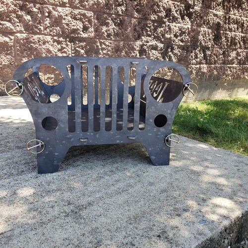Jeep Fire Pit With Grill Grate Collapsible and Portable Fire Etsy