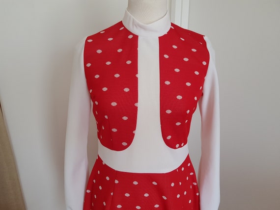 vintage red and white polka dot dress