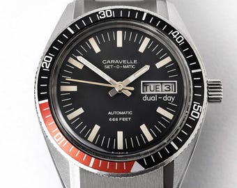 Vintage 1977 Caravelle Teufel Taucher Automatik Herrenuhr - Neuwertiger Zustand