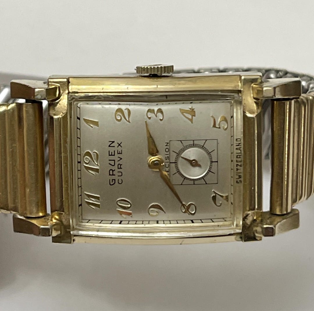 【稼動品】GRUEN グリュエン CURVEX ラウンド ゴールド Vintage 1940s Gruen Curvex Men's Watch – 10k Gold Filled, Original