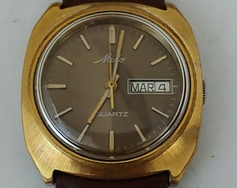 ZELDZAAM Vintage Mido Quartz herenhorloge uit de jaren 70