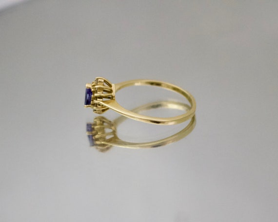 Vintage 14K Yellow Gold Tanzanite and Diamonds Ri… - image 3