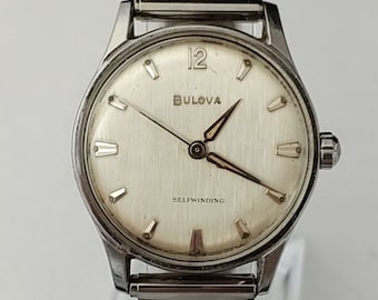 Bulova Vintage Watches For Sale Vintage 1960's BULOVA Linen Dial
