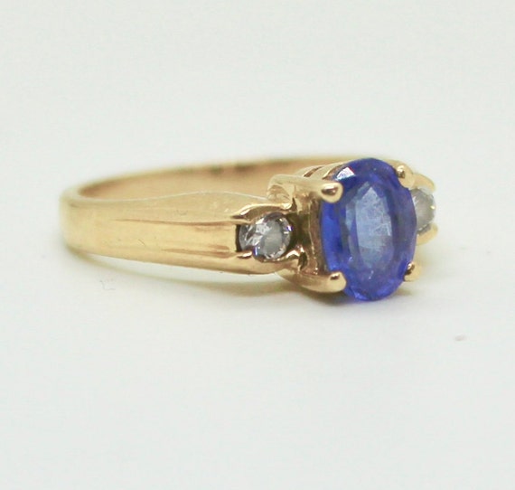 Vintage 14k Yellow Gold 1 carat Nature Tanzanite … - image 2