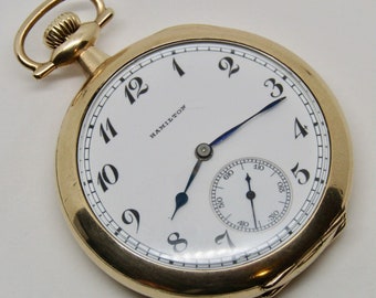ハミルトン 懐中時計 16s 21J ハミルトン懐中時計、希少な 970 文字盤付き、1907 年頃