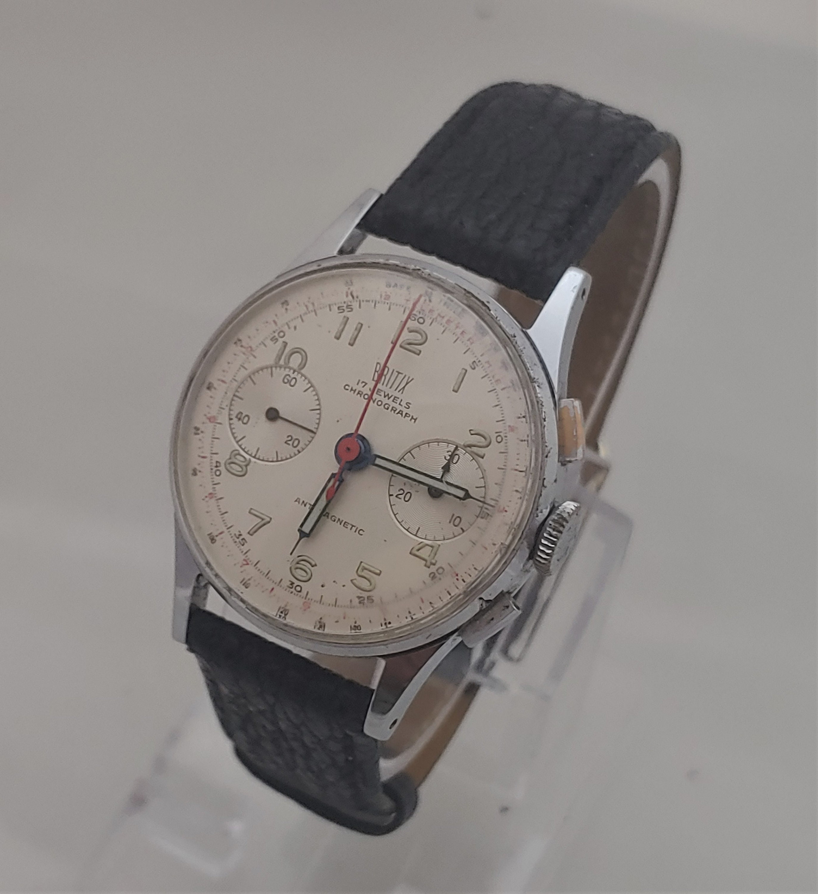 Stunning! Vintage Britix Landeron 248 Chronograph Mens Watch